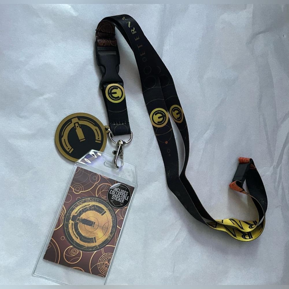 Bioworld Marvel Eternals Lanyard Collectible Sticker ID Holder Keychain NWT